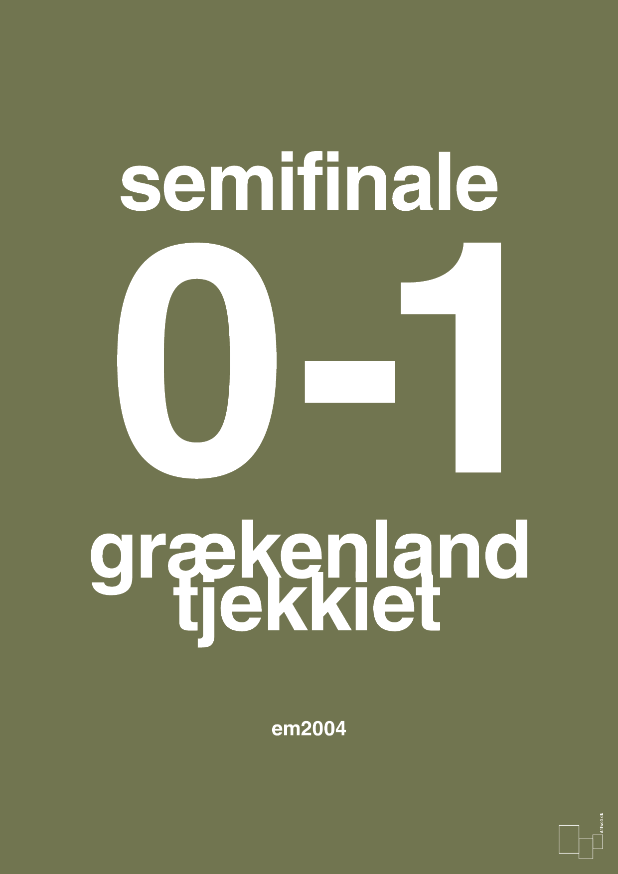 plakat: resultat for fodbold em semifinale A i 2004 - secret meadow-Fodbold-A1two3