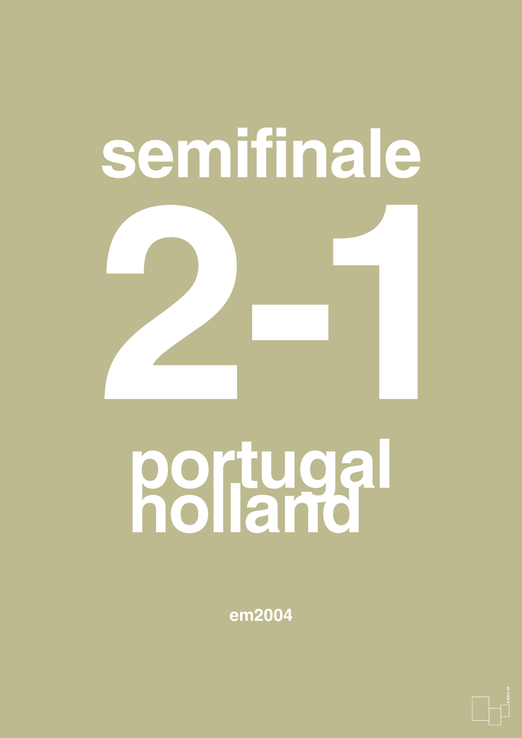 plakat: resultat for fodbold em semifinale B i 2004 - back to nature-Fodbold-A1two3