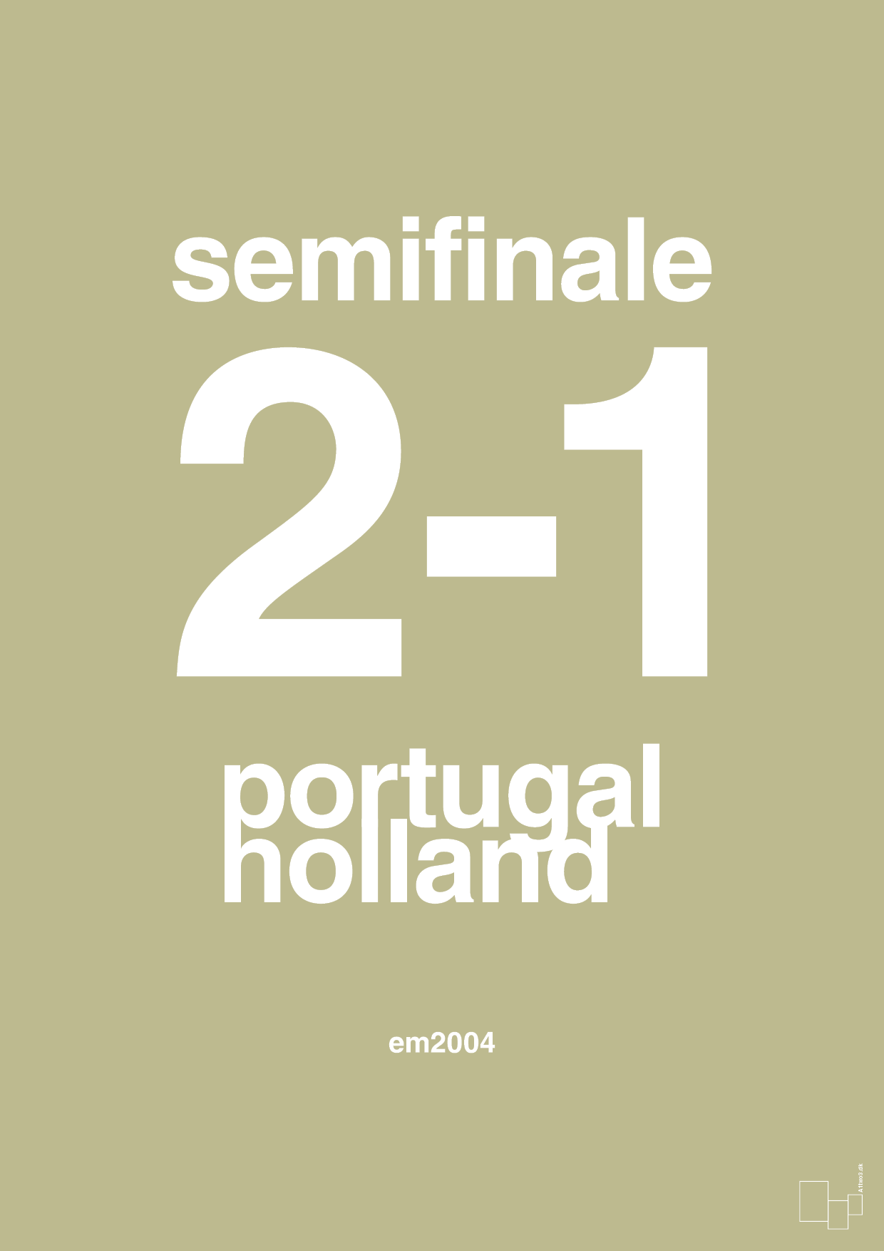 plakat: resultat for fodbold em semifinale B i 2004 - back to nature-Fodbold-A1two3