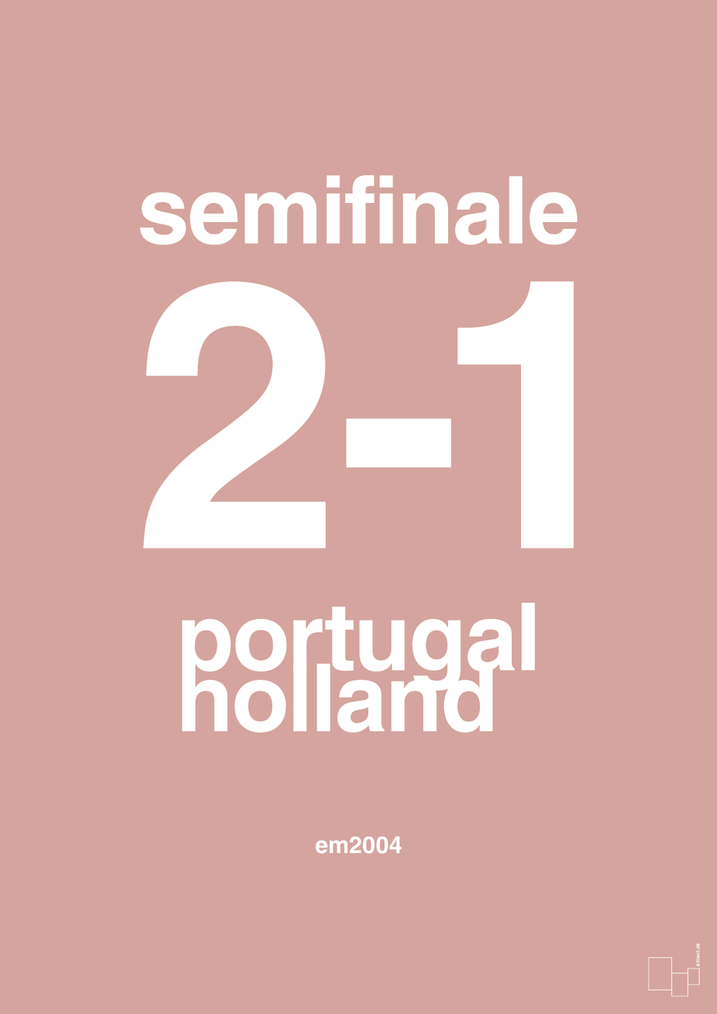 plakat: resultat for fodbold em semifinale B i 2004 - bubble shell-Fodbold-A1two3