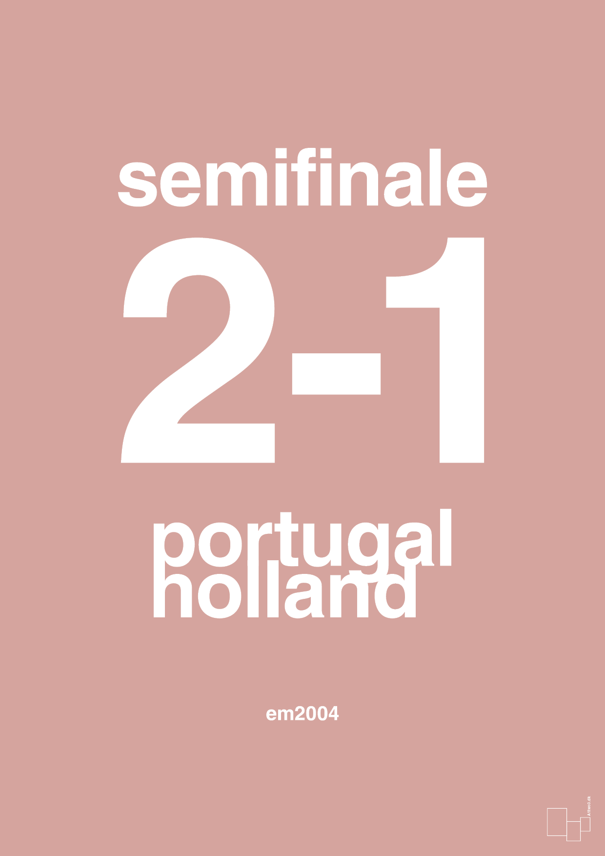 plakat: resultat for fodbold em semifinale B i 2004 - bubble shell-Fodbold-A1two3