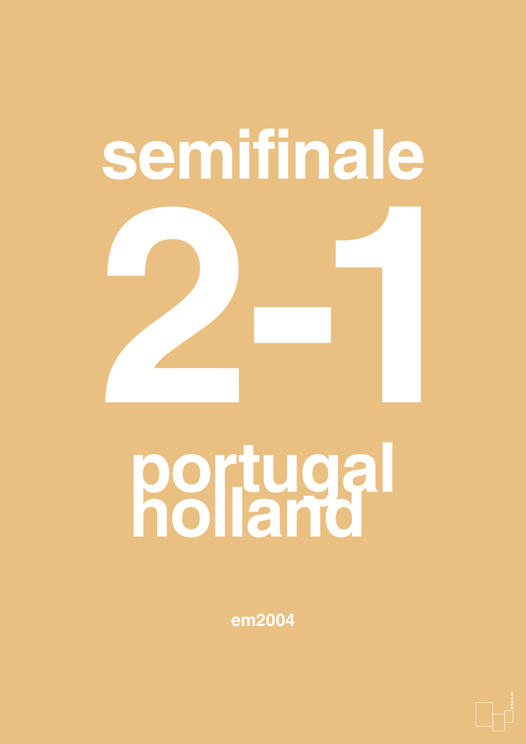 plakat: resultat for fodbold em semifinale B i 2004 - charismatic-Fodbold-A1two3