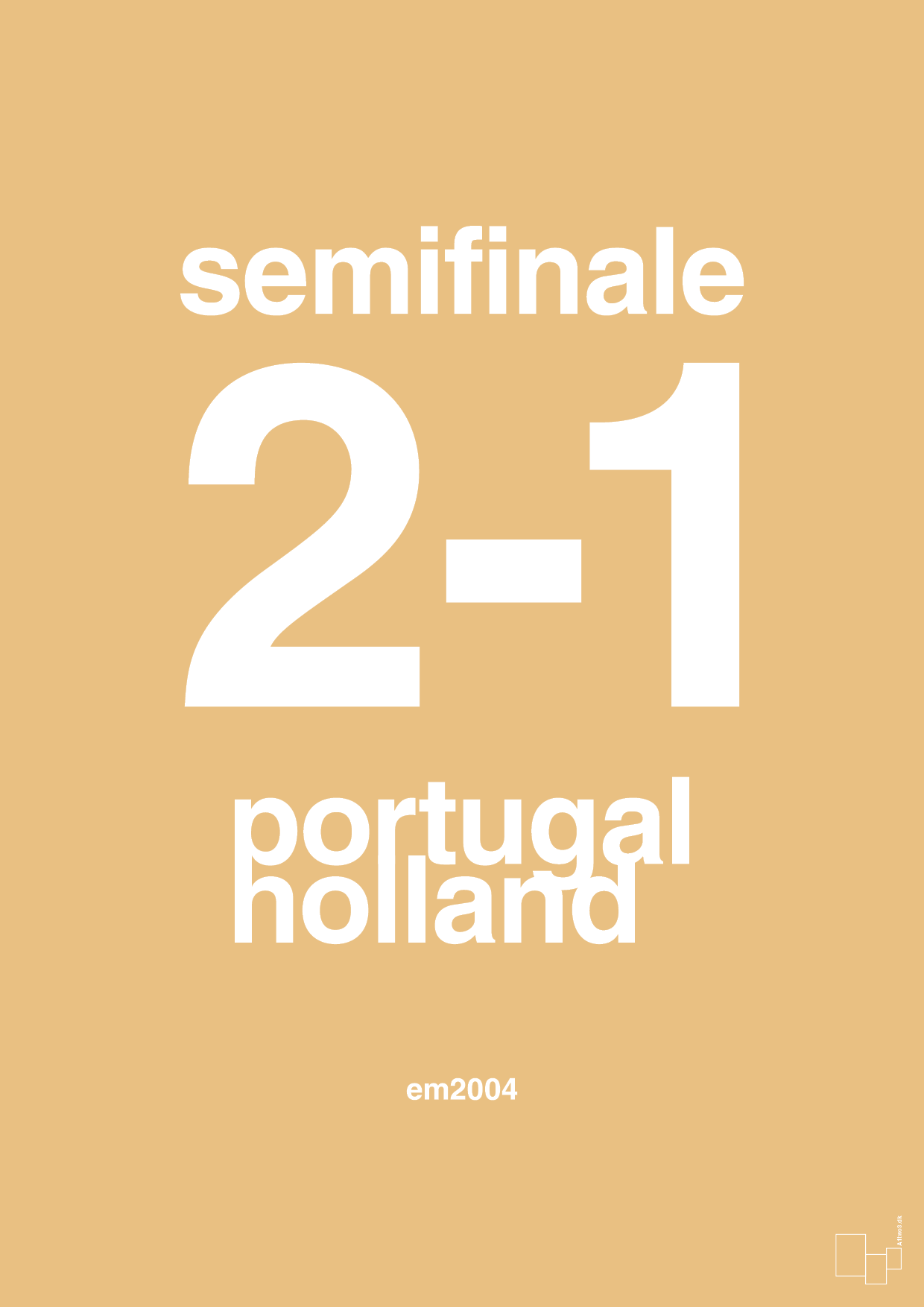plakat: resultat for fodbold em semifinale B i 2004 - charismatic-Fodbold-A1two3
