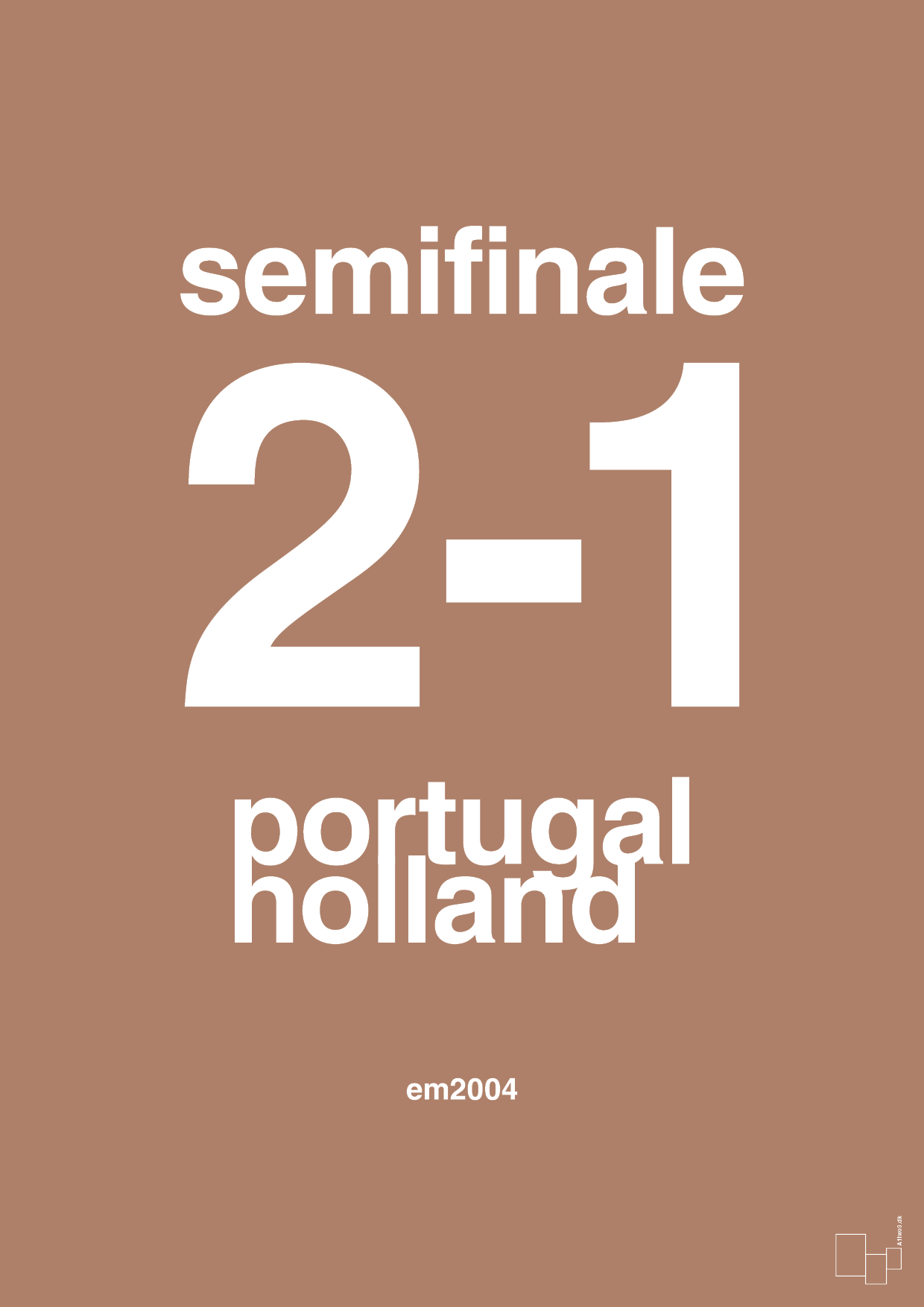 plakat: resultat for fodbold em semifinale B i 2004 - cider spice-Fodbold-A1two3
