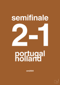 plakat: resultat for fodbold em semifinale B i 2004 - cognac-Fodbold-A1two3