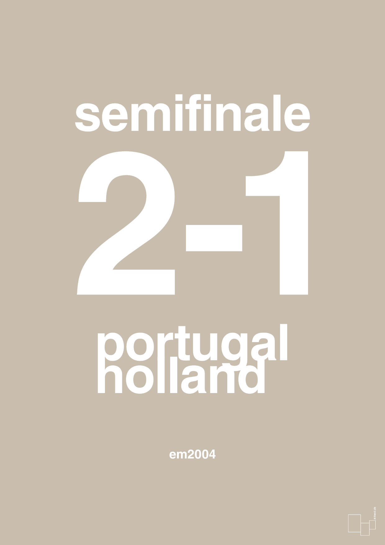 plakat: resultat for fodbold em semifinale B i 2004 - creamy mushroom-Fodbold-A1two3