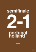 plakat: resultat for fodbold em semifinale B i 2004 - dark brown-Fodbold-A1two3