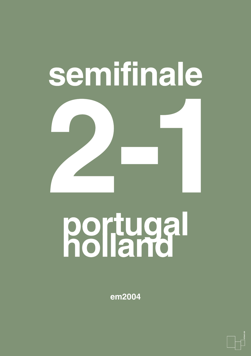 plakat: resultat for fodbold em semifinale B i 2004 - jade-Fodbold-A1two3
