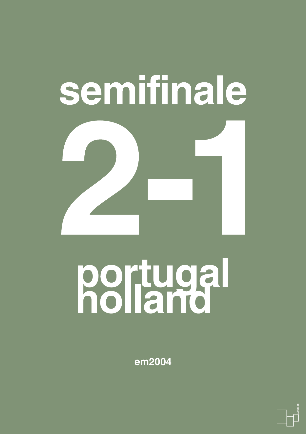 plakat: resultat for fodbold em semifinale B i 2004 - jade-Fodbold-A1two3