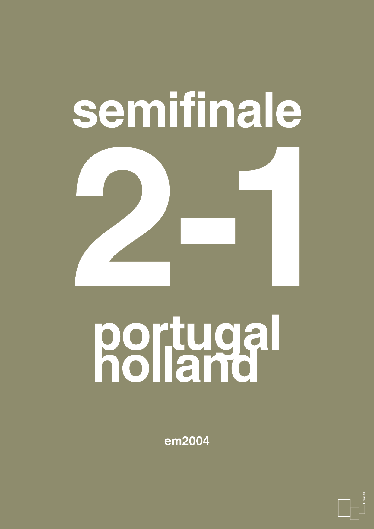 plakat: resultat for fodbold em semifinale B i 2004 - misty forrest-Fodbold-A1two3