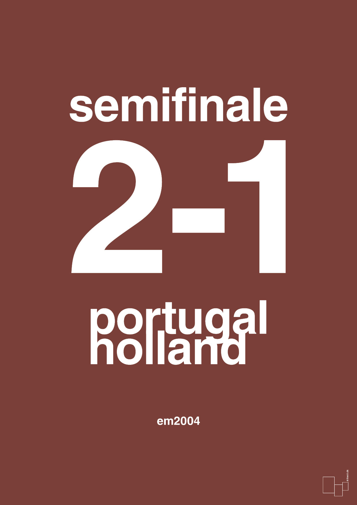 plakat: resultat for fodbold em semifinale B i 2004 - red pepper-Fodbold-A1two3
