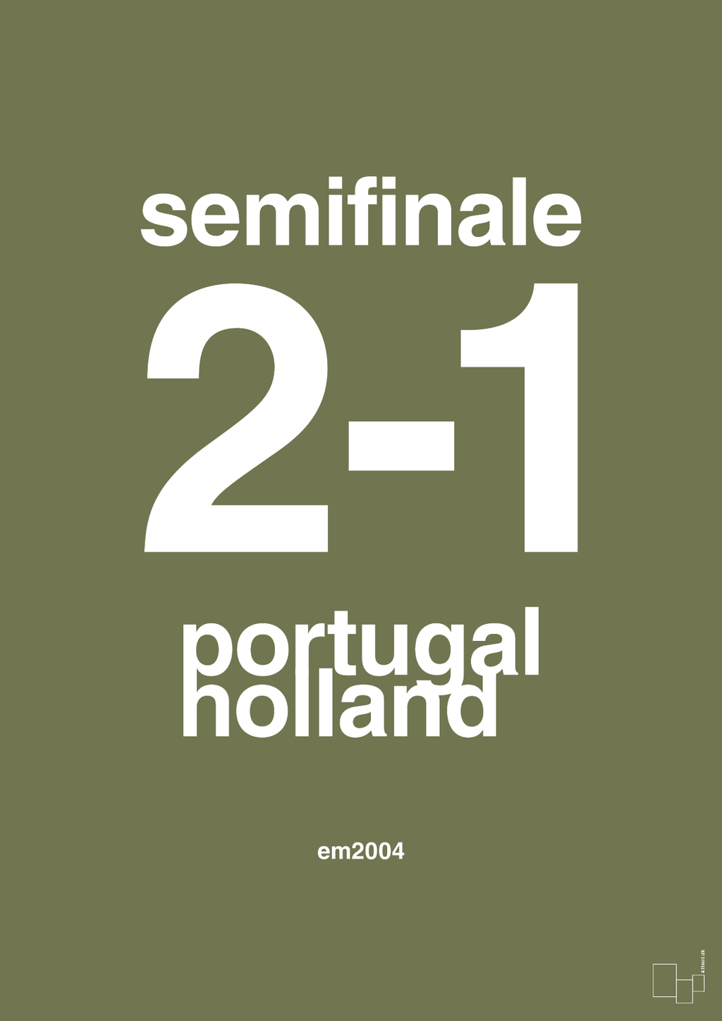 plakat: resultat for fodbold em semifinale B i 2004 - secret meadow-Fodbold-A1two3