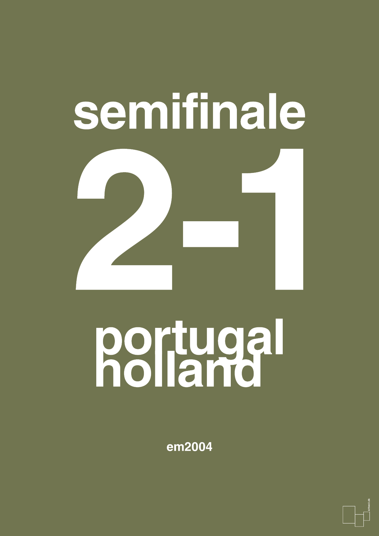 plakat: resultat for fodbold em semifinale B i 2004 - secret meadow-Fodbold-A1two3