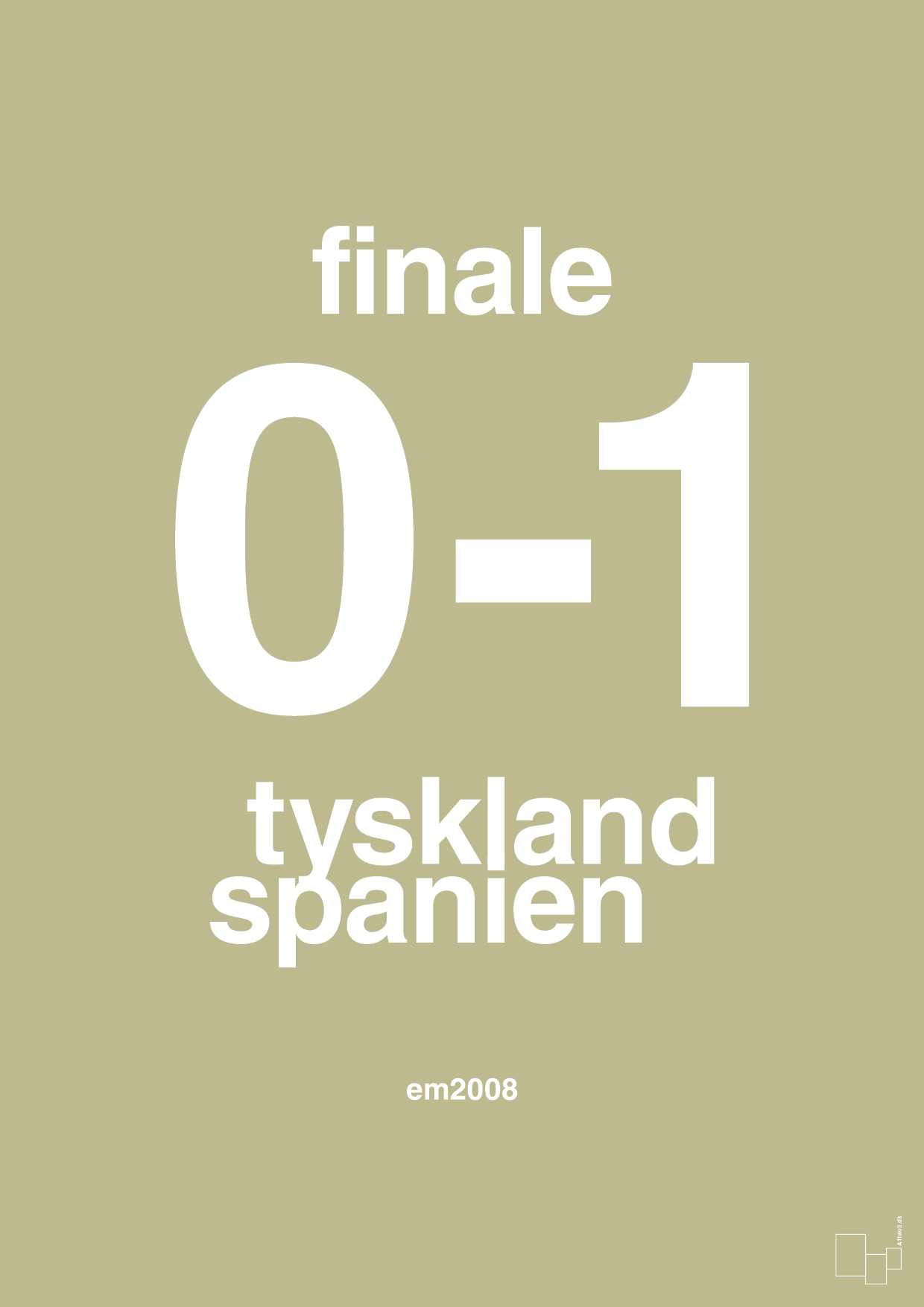 plakat: resultat for fodbold em finalen i 2008 - back to nature-Fodbold-A1two3