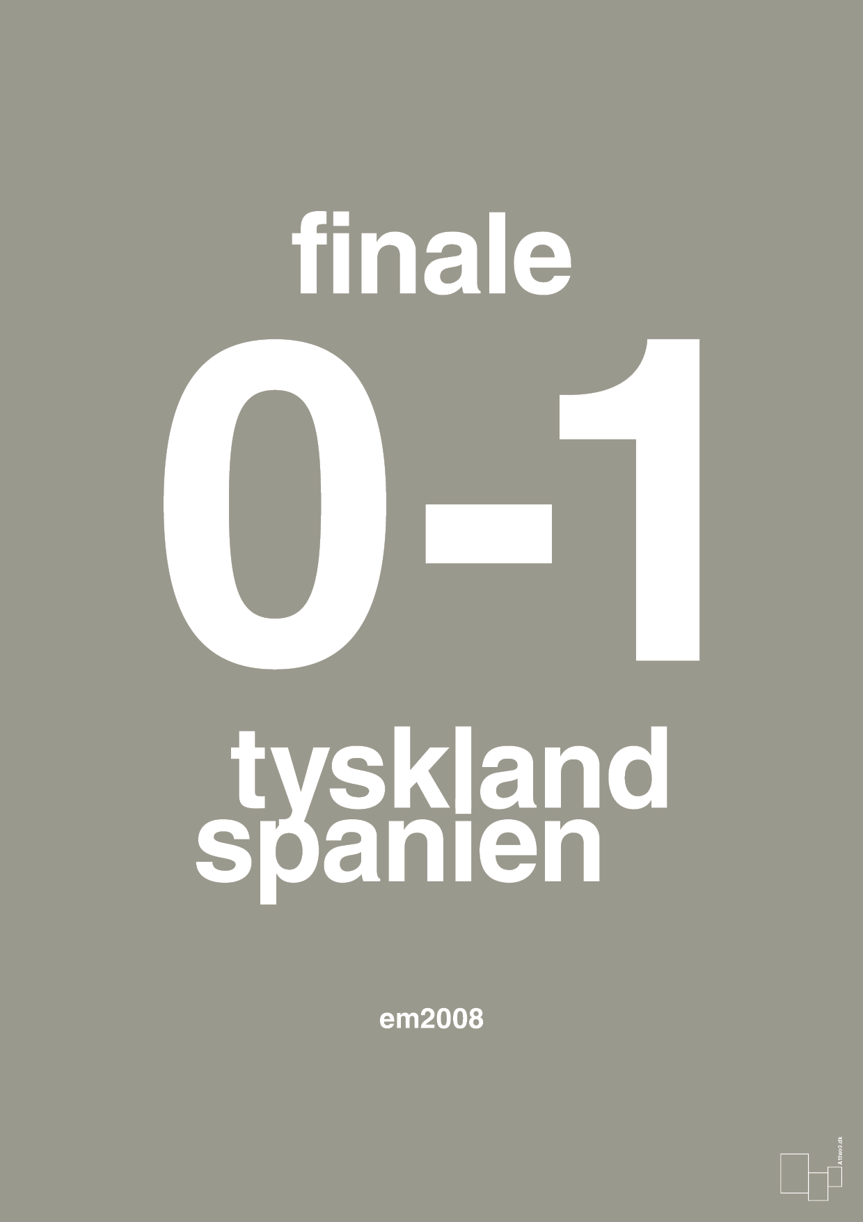 plakat: resultat for fodbold em finalen i 2008 - battleship gray-Fodbold-A1two3