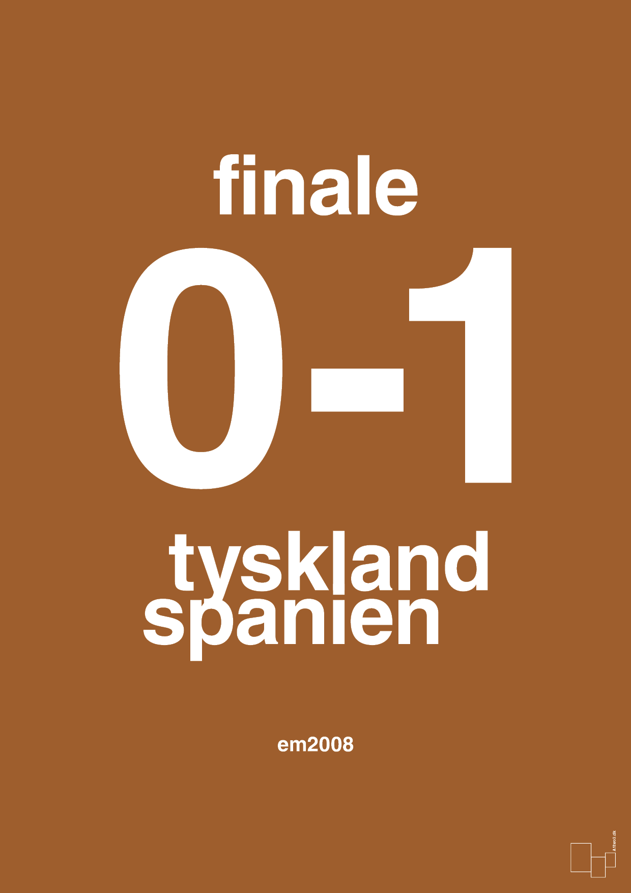 plakat: resultat for fodbold em finalen i 2008 - cognac-Fodbold-A1two3