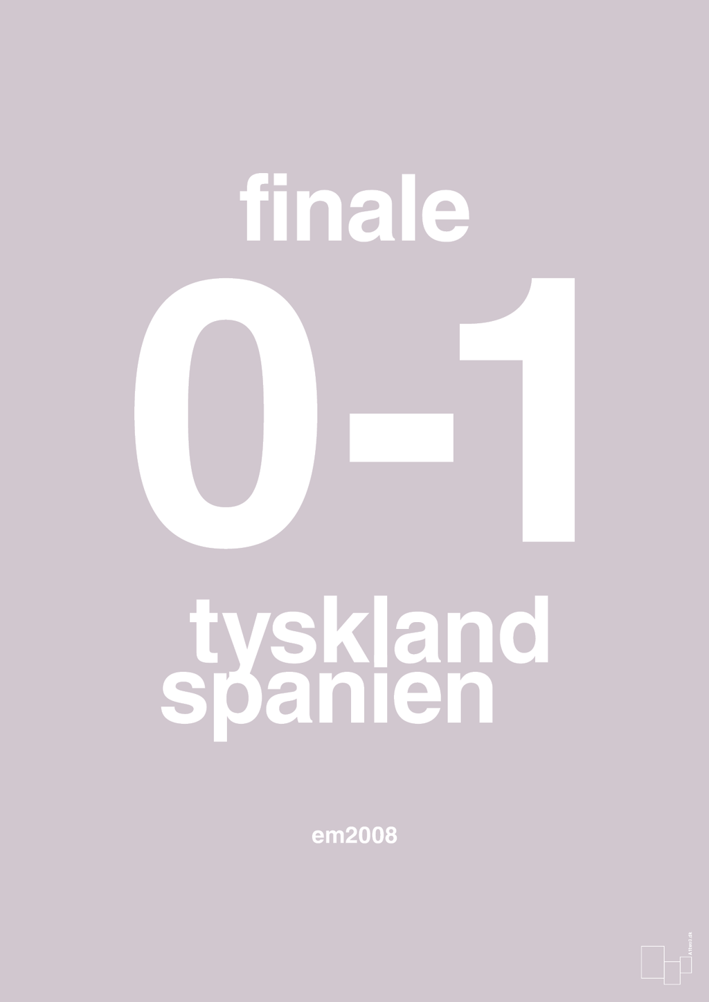 plakat: resultat for fodbold em finalen i 2008 - dusty lilac-Fodbold-A1two3