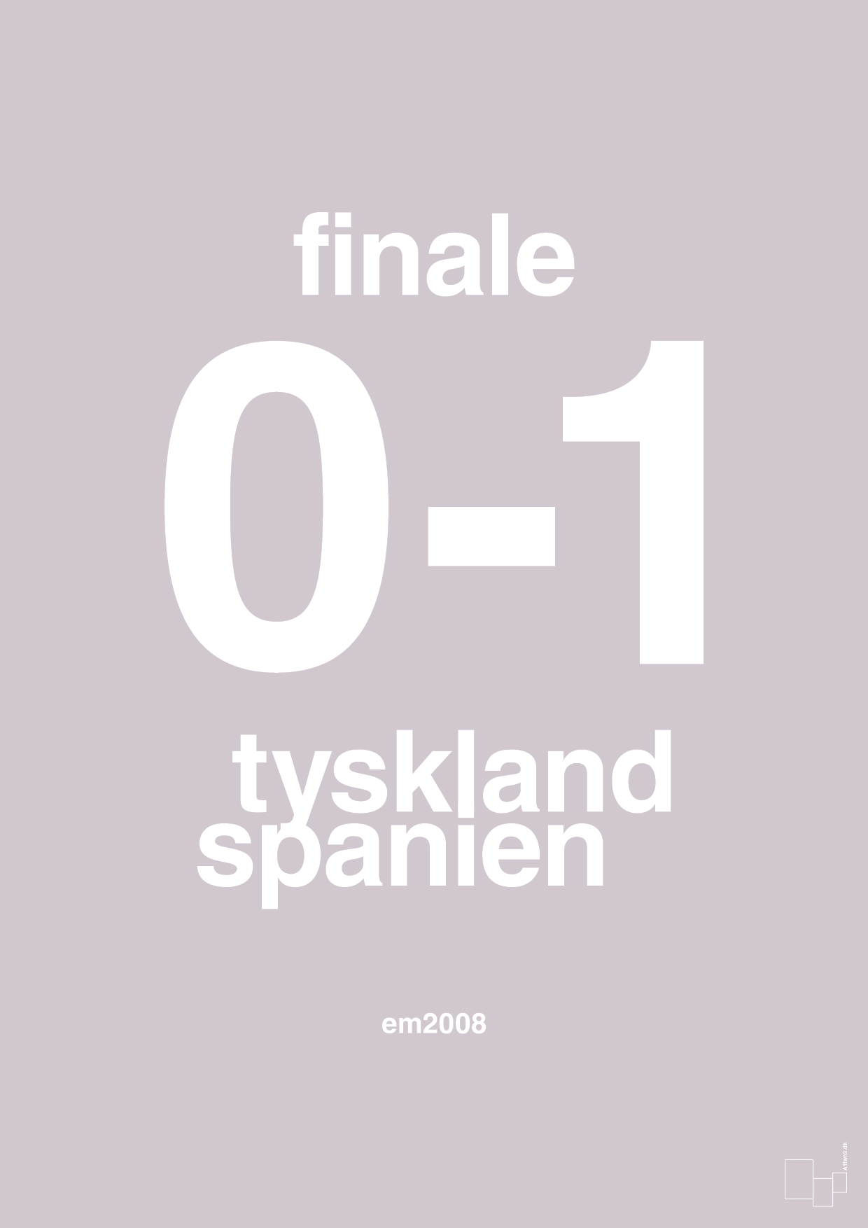 plakat: resultat for fodbold em finalen i 2008 - dusty lilac-Fodbold-A1two3