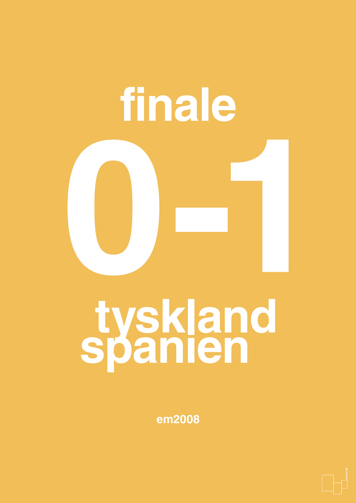 plakat: resultat for fodbold em finalen i 2008 - honeycomb-Fodbold-A1two3