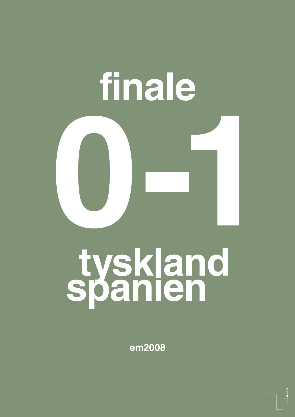 plakat: resultat for fodbold em finalen i 2008 - jade-Fodbold-A1two3