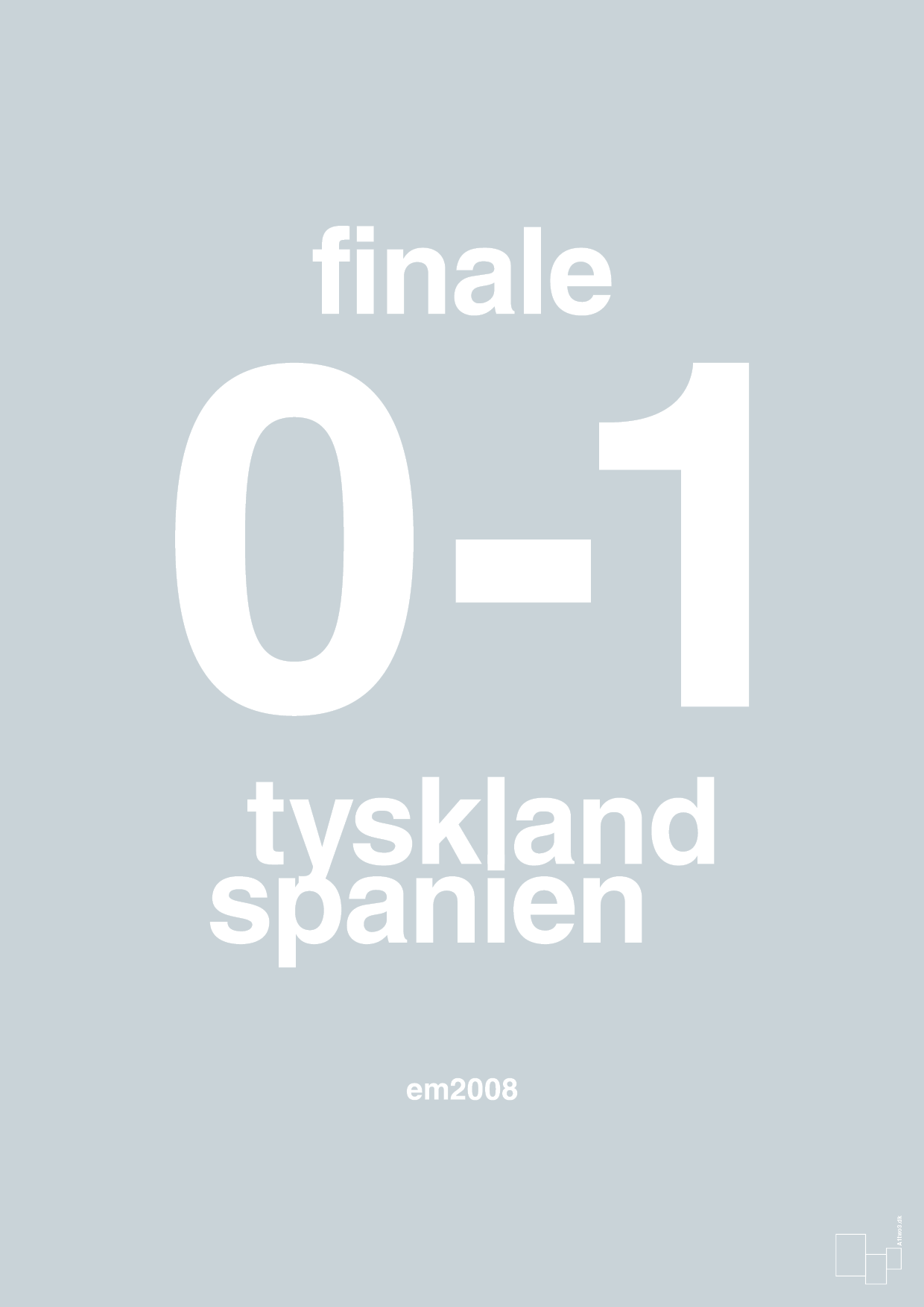 plakat: resultat for fodbold em finalen i 2008 - light drizzle-Fodbold-A1two3