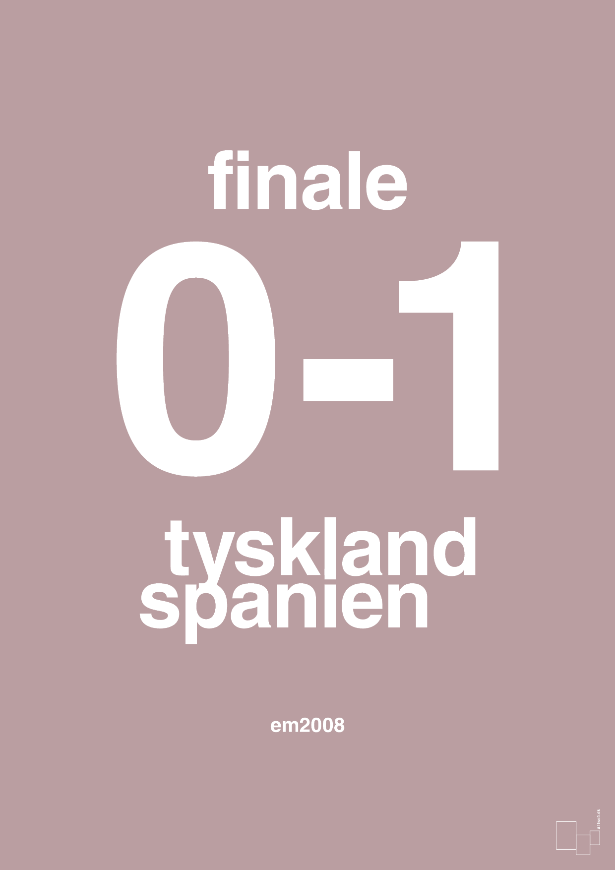 plakat: resultat for fodbold em finalen i 2008 - light rose-Fodbold-A1two3