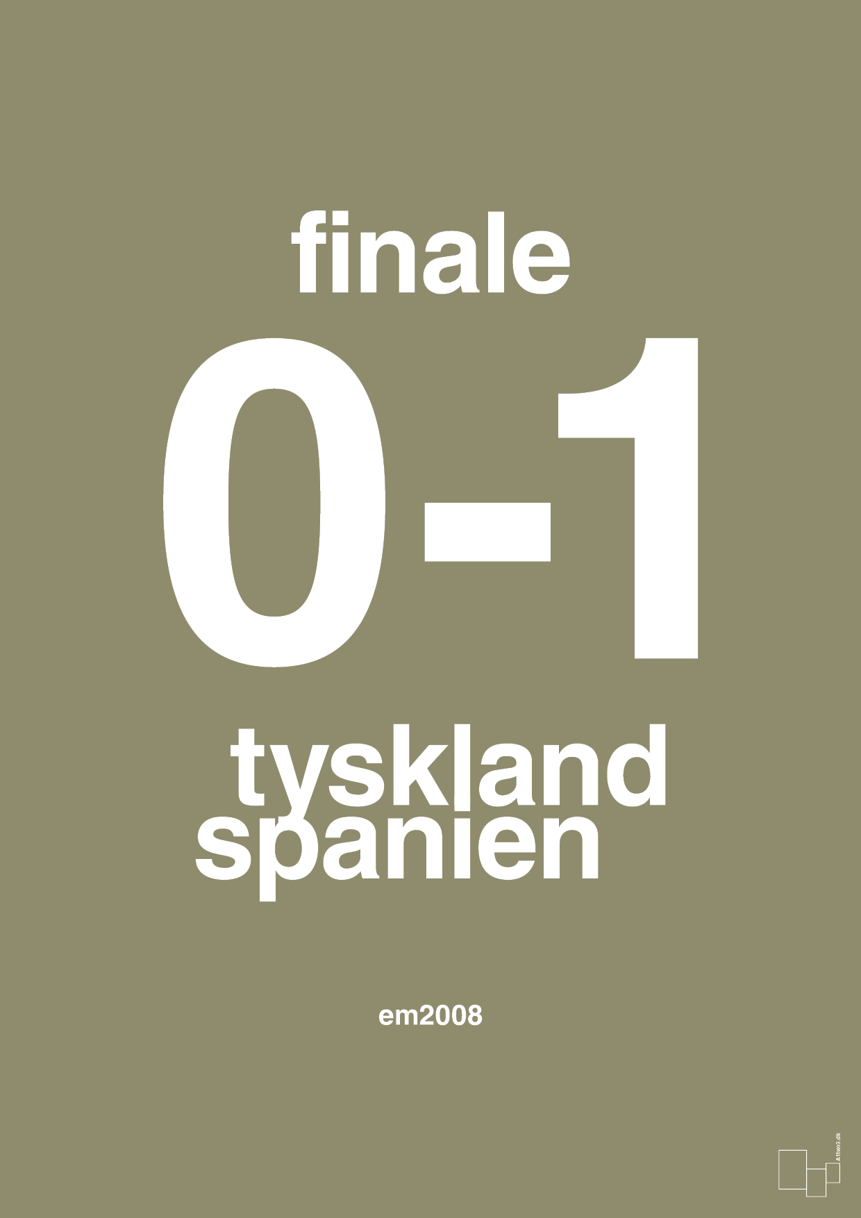 plakat: resultat for fodbold em finalen i 2008 - misty forrest-Fodbold-A1two3