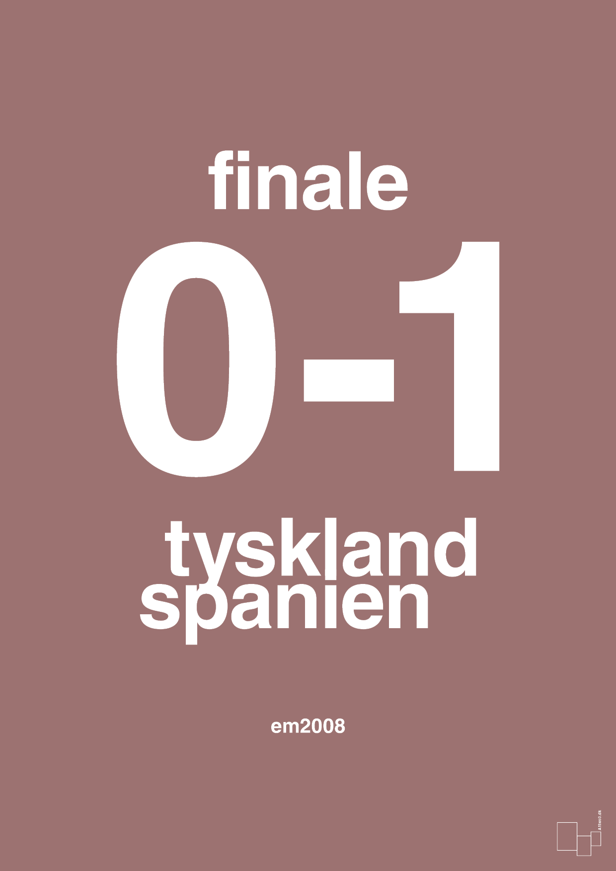 plakat: resultat for fodbold em finalen i 2008 - plum-Fodbold-A1two3