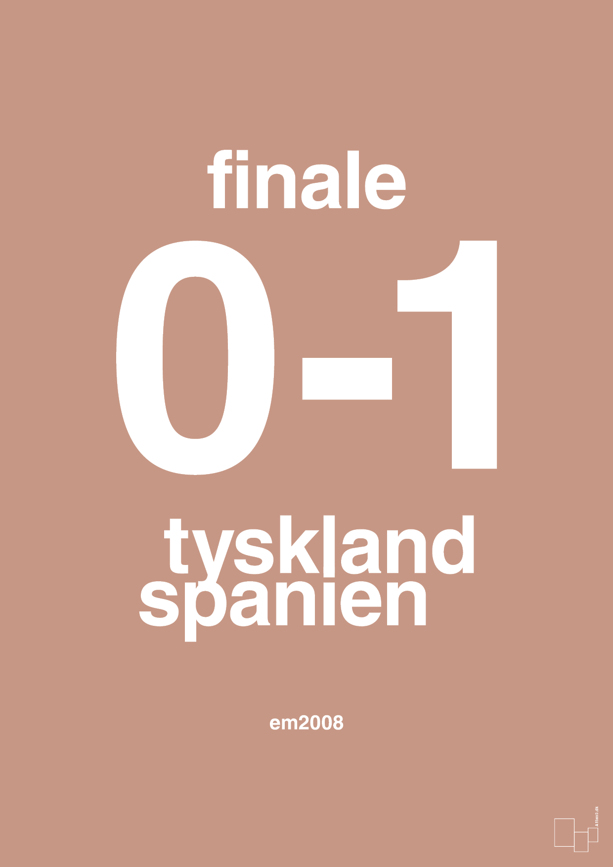 plakat: resultat for fodbold em finalen i 2008 - powder-Fodbold-A1two3