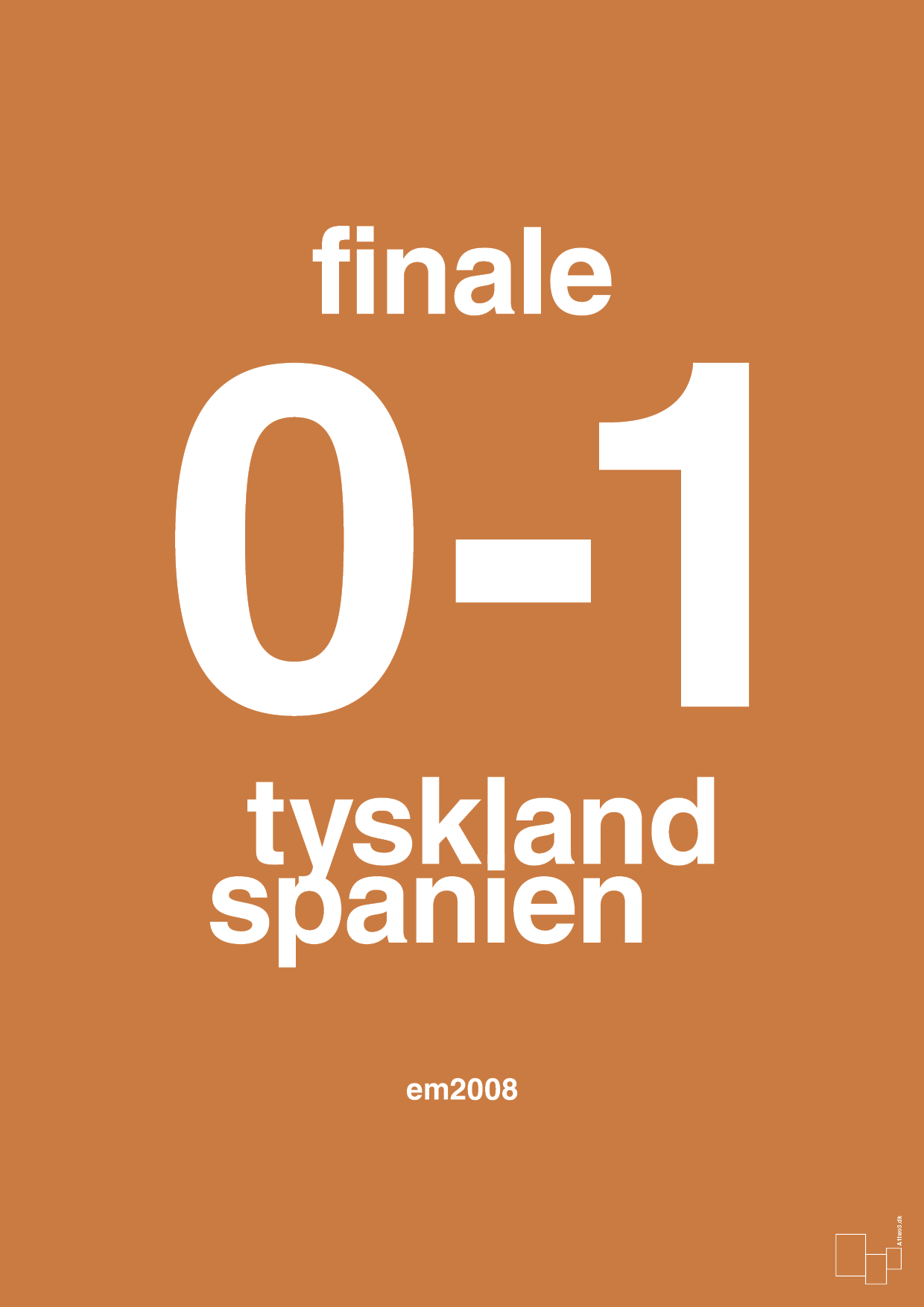 plakat: resultat for fodbold em finalen i 2008 - rumba orange-Fodbold-A1two3