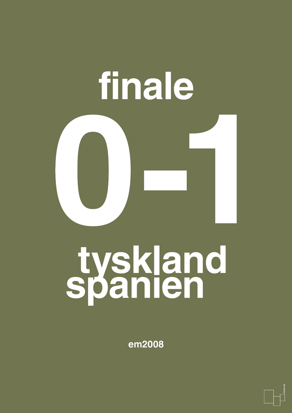 plakat: resultat for fodbold em finalen i 2008 - secret meadow-Fodbold-A1two3