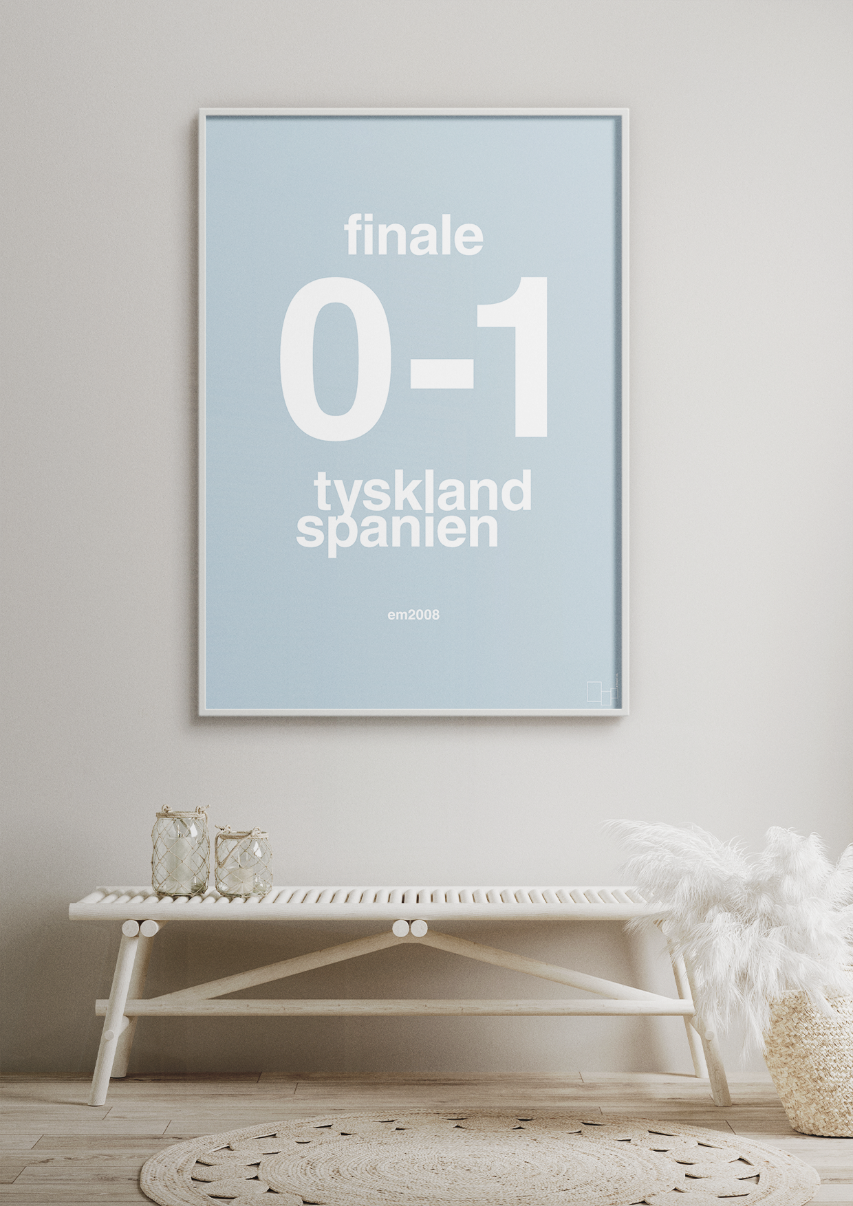 plakat: resultat for fodbold em finalen i 2008 - graphic charcoal-Fodbold-A1two3