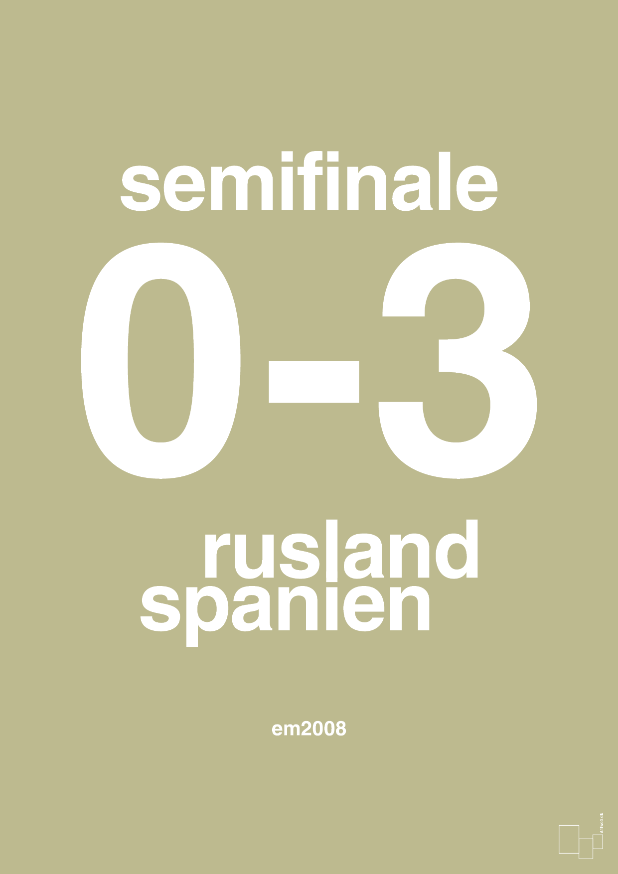 plakat: resultat for fodbold em semifinale A i 2008 - back to nature-Fodbold-A1two3