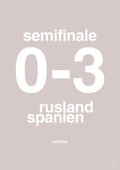 plakat: resultat for fodbold em semifinale A i 2008 - broken beige-Fodbold-A1two3