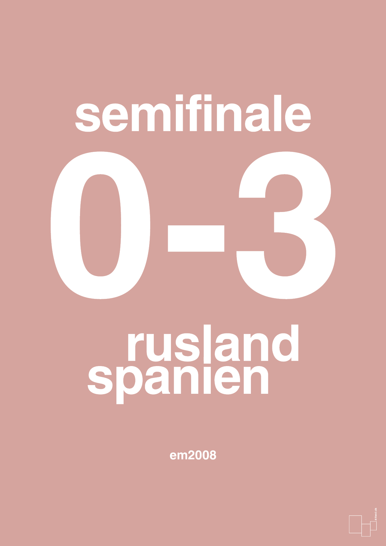 plakat: resultat for fodbold em semifinale A i 2008 - bubble shell-Fodbold-A1two3