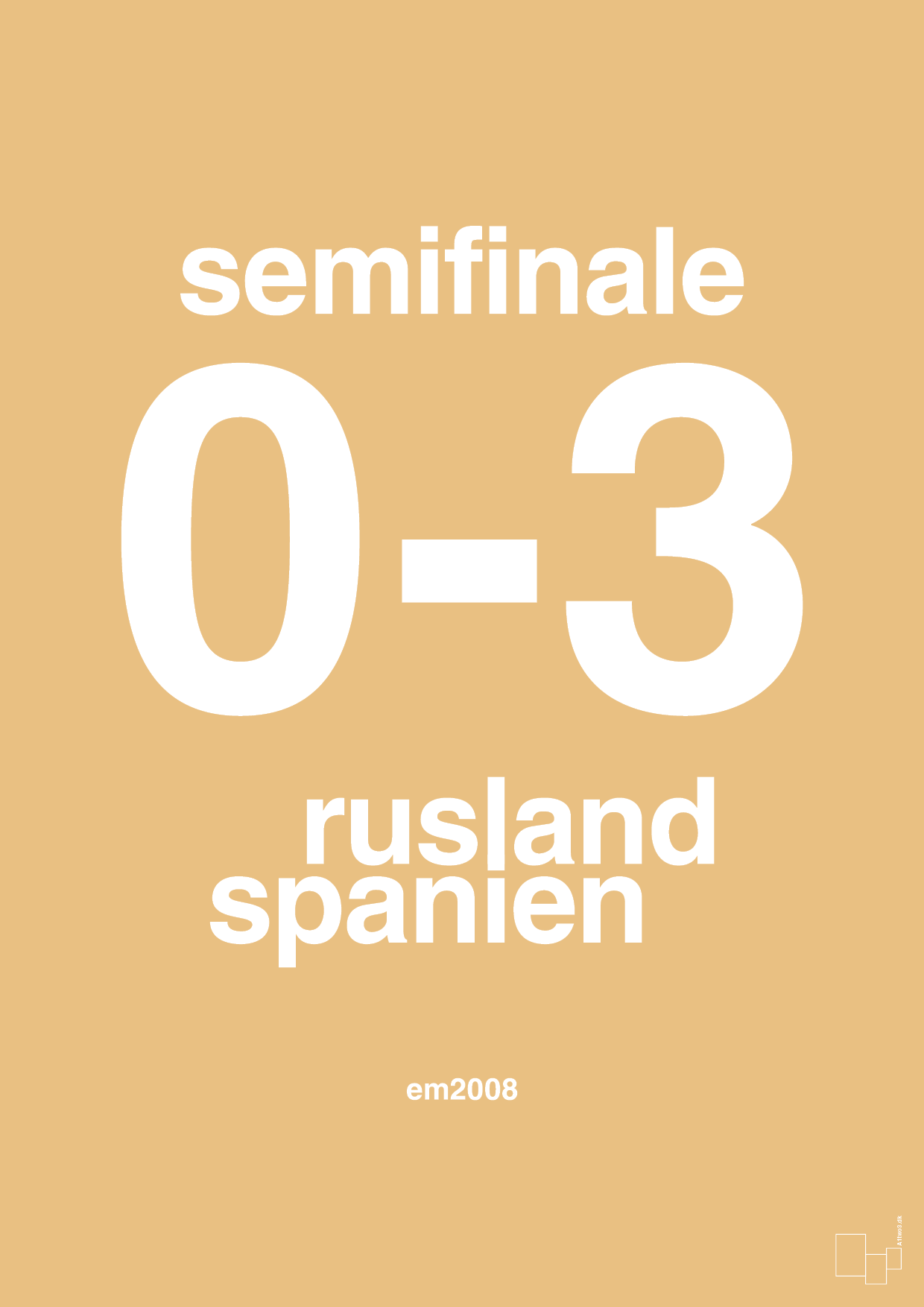 plakat: resultat for fodbold em semifinale A i 2008 - charismatic-Fodbold-A1two3
