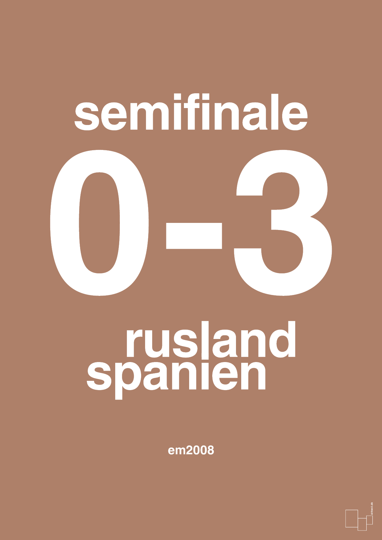 plakat: resultat for fodbold em semifinale A i 2008 - cider spice-Fodbold-A1two3