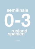 plakat: resultat for fodbold em semifinale A i 2008 - heavenly blue-Fodbold-A1two3