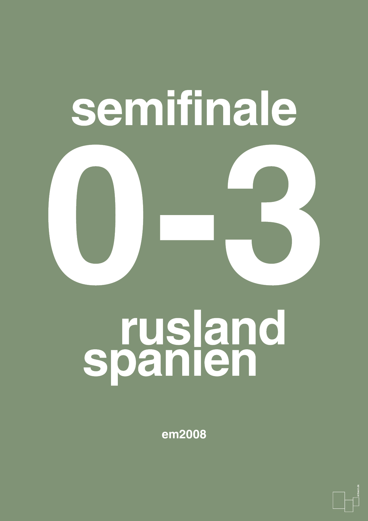 plakat: resultat for fodbold em semifinale A i 2008 - jade-Fodbold-A1two3