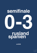 plakat: resultat for fodbold em semifinale A i 2008 - lapis blue-Fodbold-A1two3