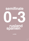plakat: resultat for fodbold em semifinale A i 2008 - light rose-Fodbold-A1two3