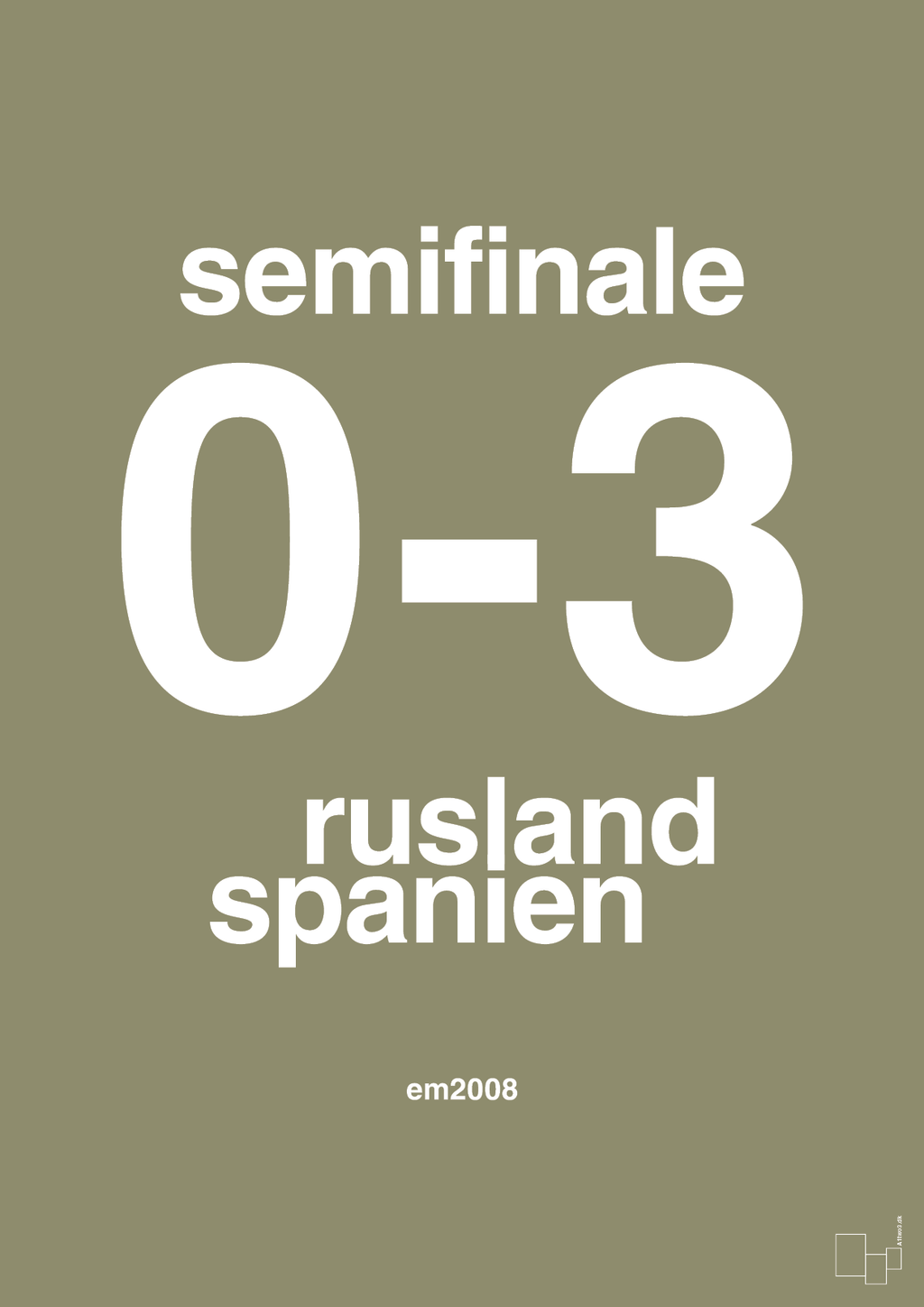 plakat: resultat for fodbold em semifinale A i 2008 - misty forrest-Fodbold-A1two3