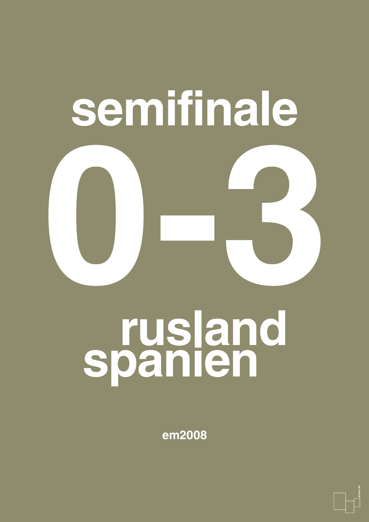 plakat: resultat for fodbold em semifinale A i 2008 - misty forrest-Fodbold-A1two3