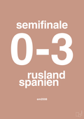 plakat: resultat for fodbold em semifinale A i 2008 - powder-Fodbold-A1two3