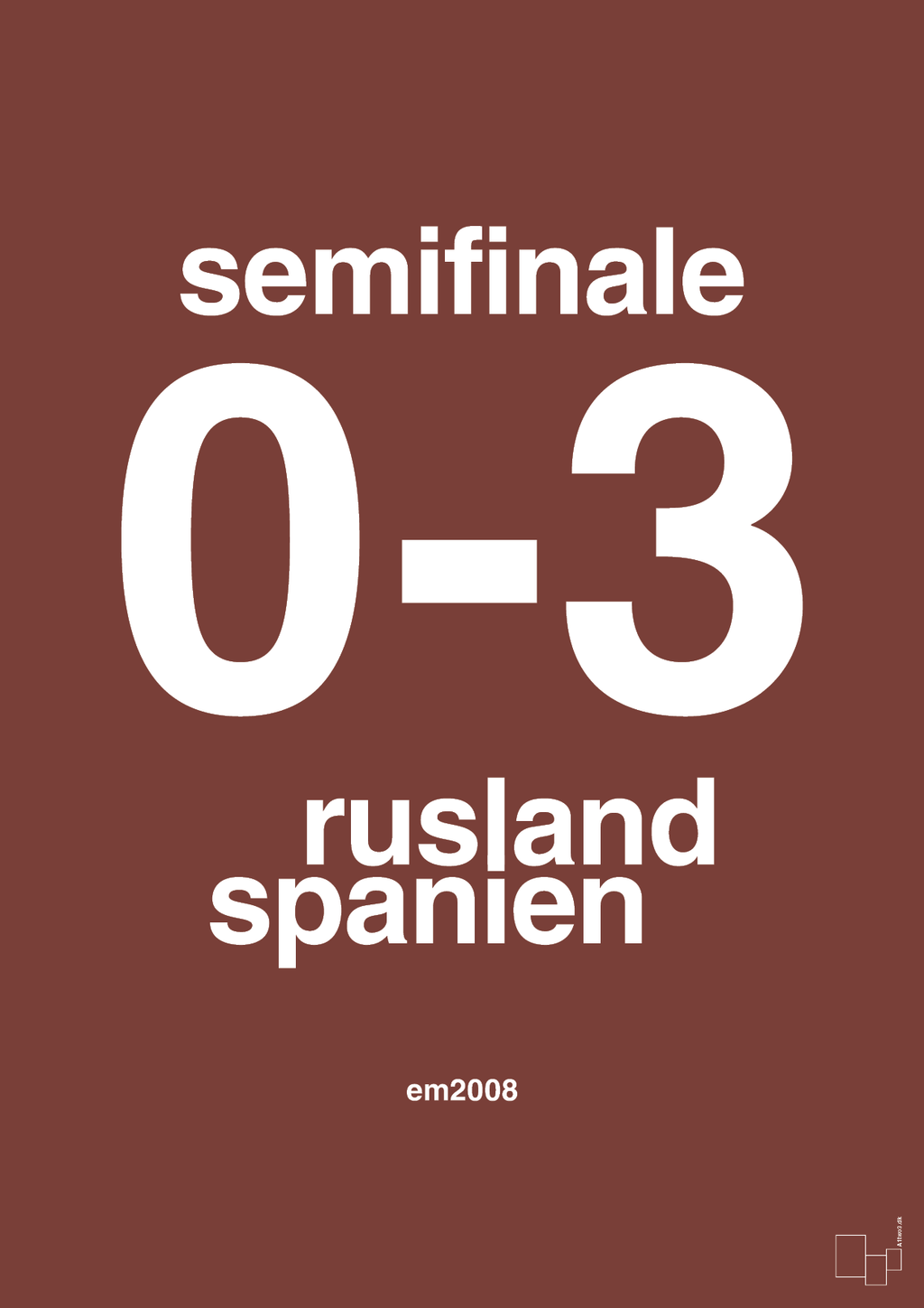 plakat: resultat for fodbold em semifinale A i 2008 - red pepper-Fodbold-A1two3