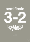 plakat: resultat for fodbold em semifinale B i 2008 - battleship gray-Fodbold-A1two3