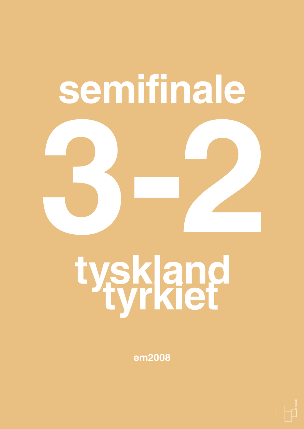 plakat: resultat for fodbold em semifinale B i 2008 - charismatic-Fodbold-A1two3