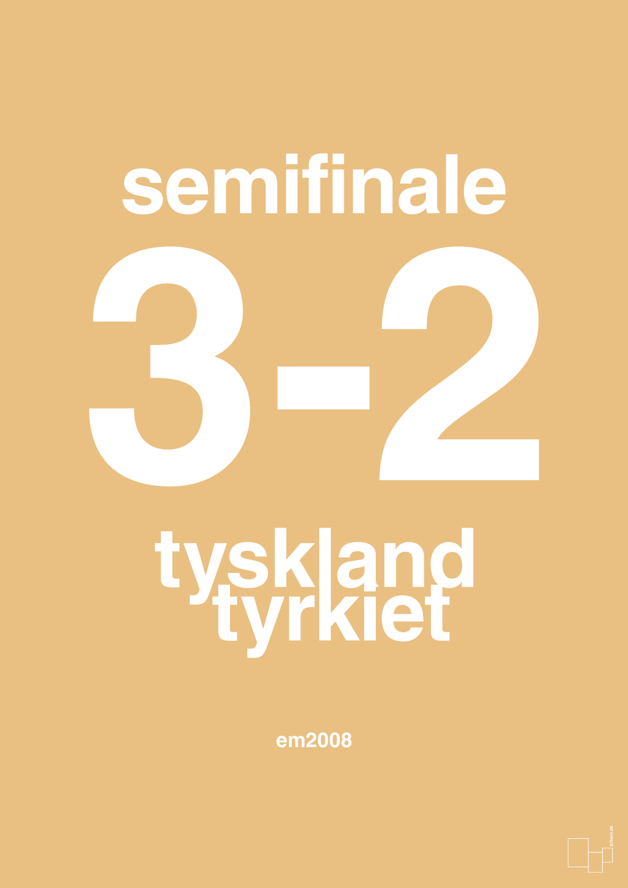 plakat: resultat for fodbold em semifinale B i 2008 - charismatic-Fodbold-A1two3