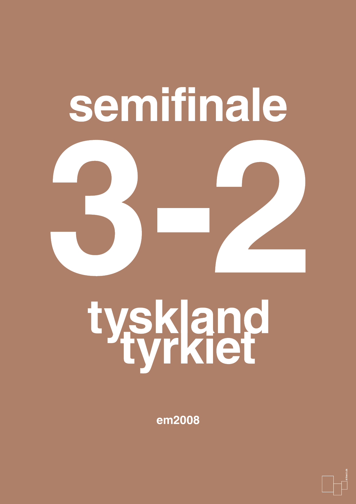 plakat: resultat for fodbold em semifinale B i 2008 - cider spice-Fodbold-A1two3