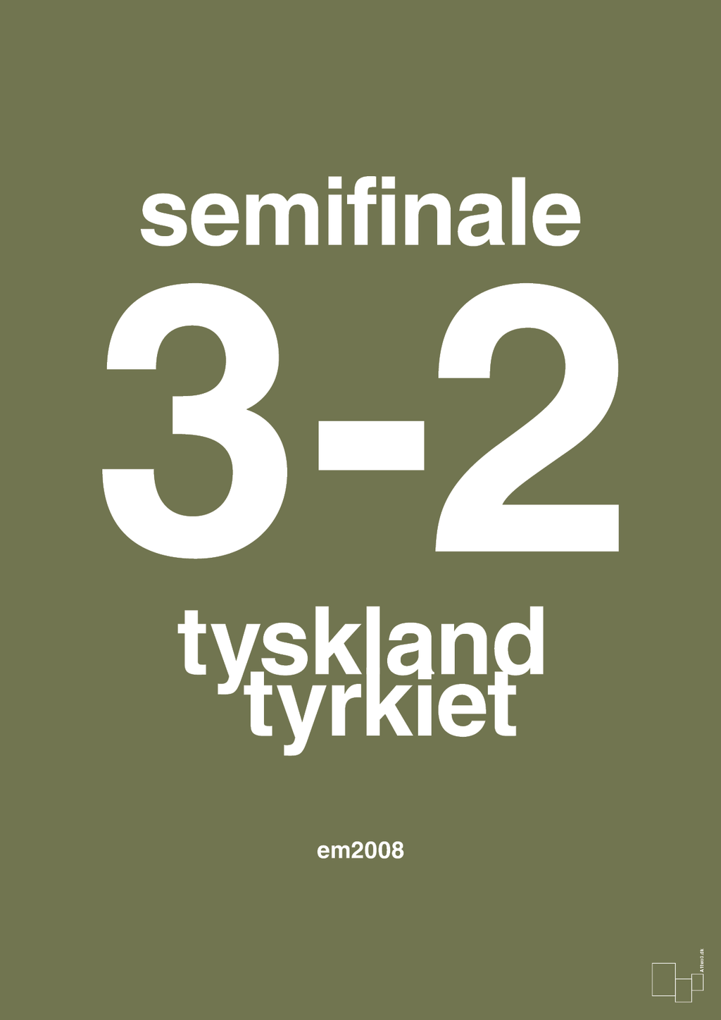 plakat: resultat for fodbold em semifinale B i 2008 - secret meadow-Fodbold-A1two3